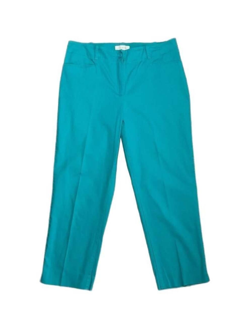 Talbots Turquoise Teal Cotton Blend Crop Pants Size 12